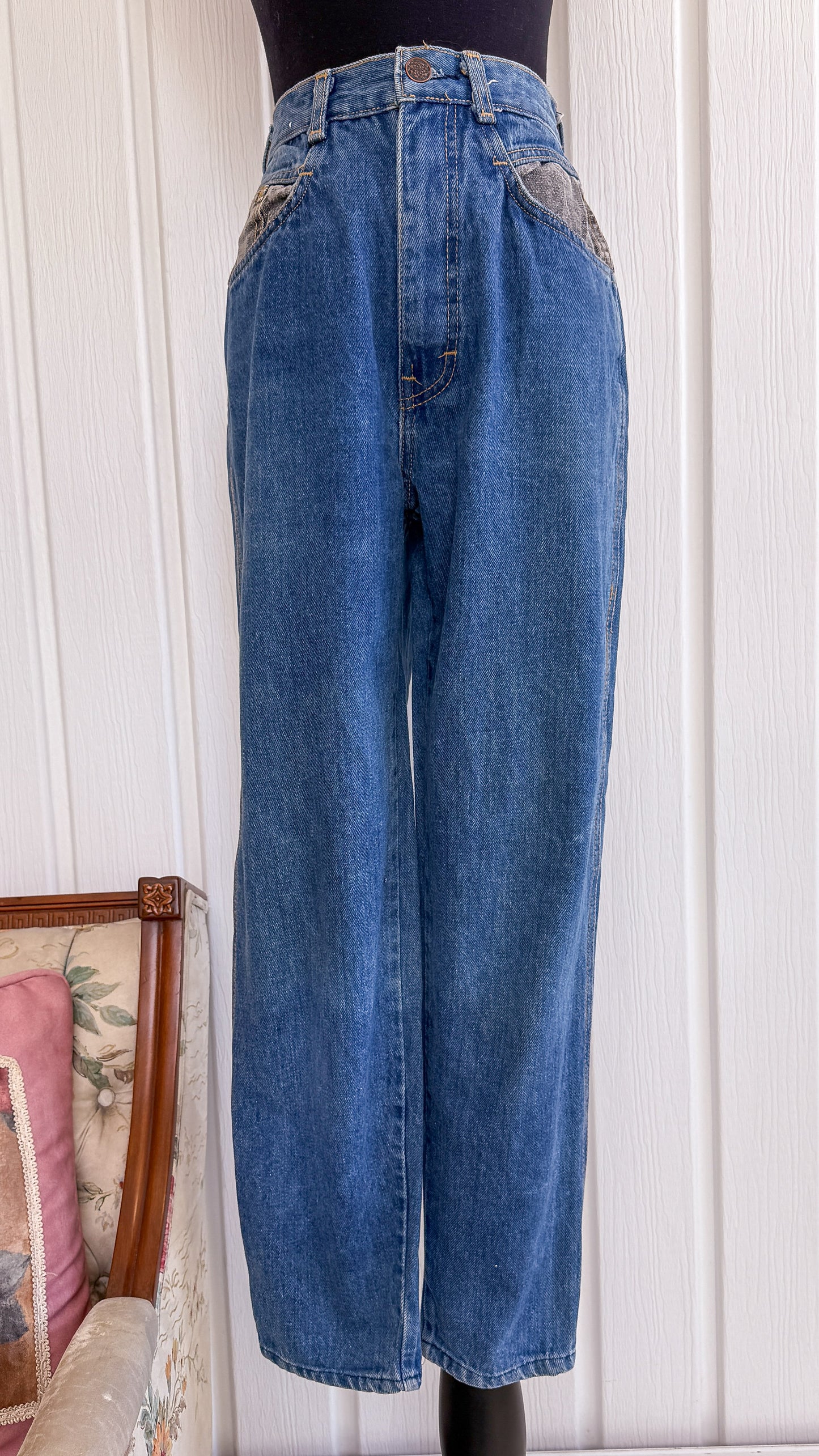 Jeans bleu et gris Middy- x-small