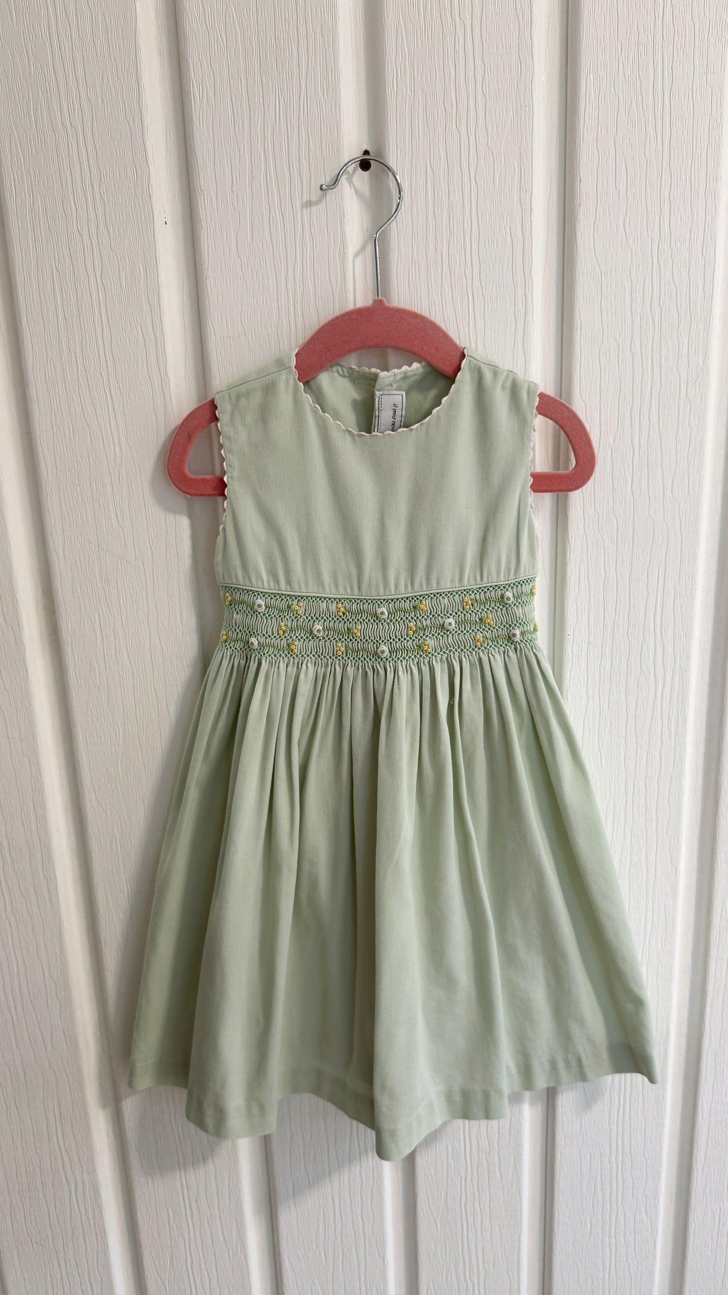 Enfants- robe verte fleurie- 3