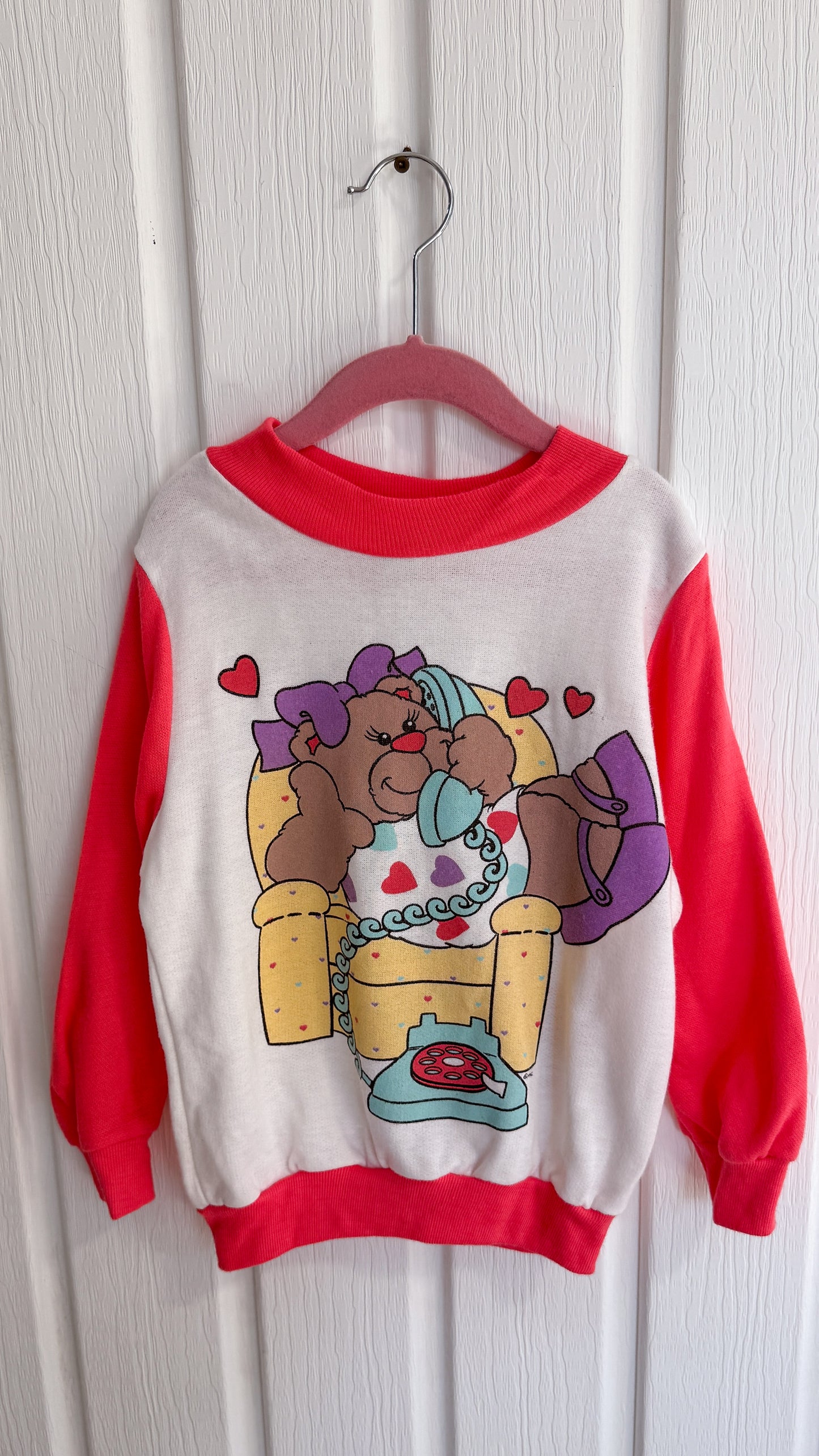 Enfants- chandail crewneck ourson rose- 6ans
