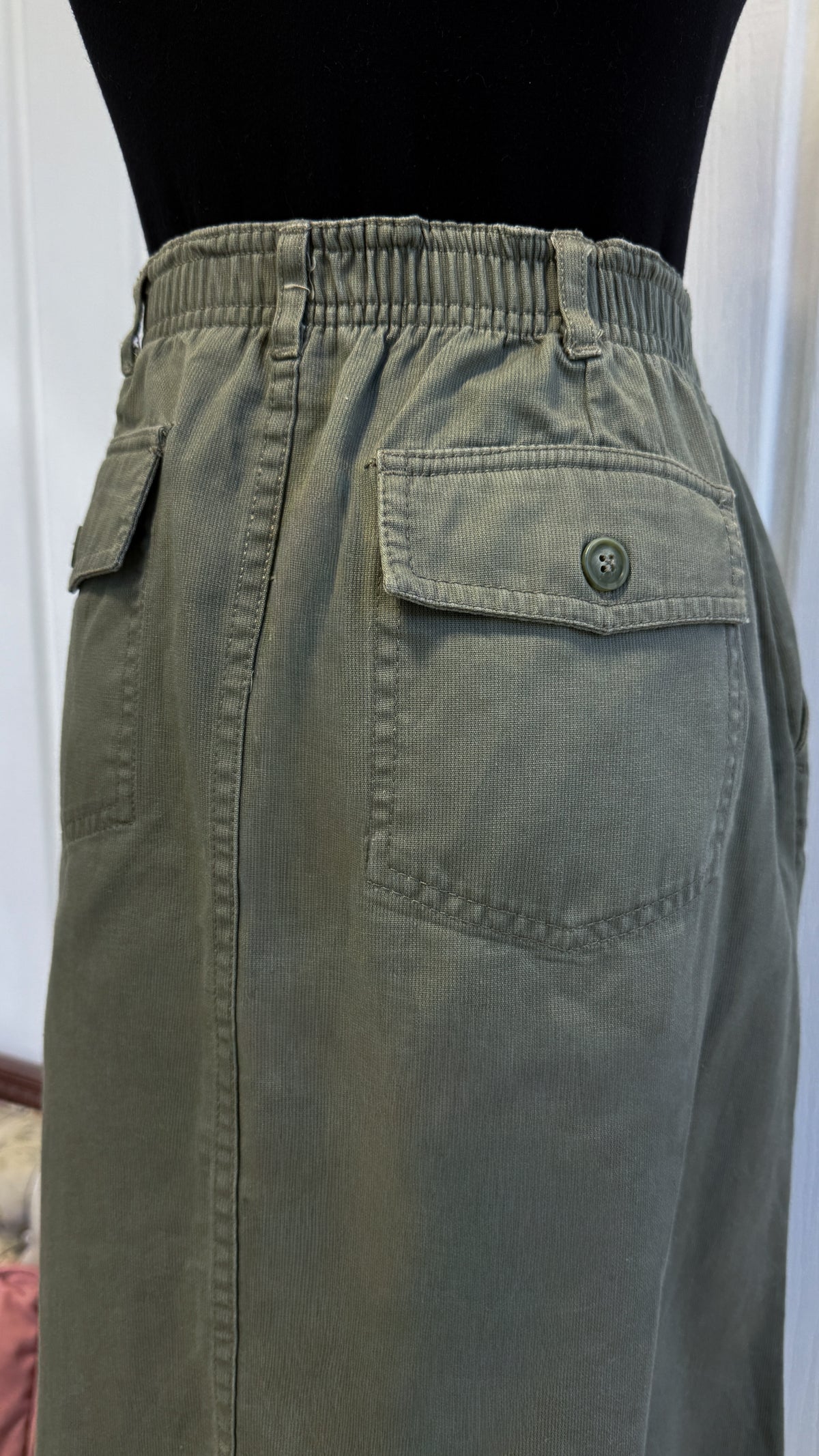 Jupe vert kaki droite- large