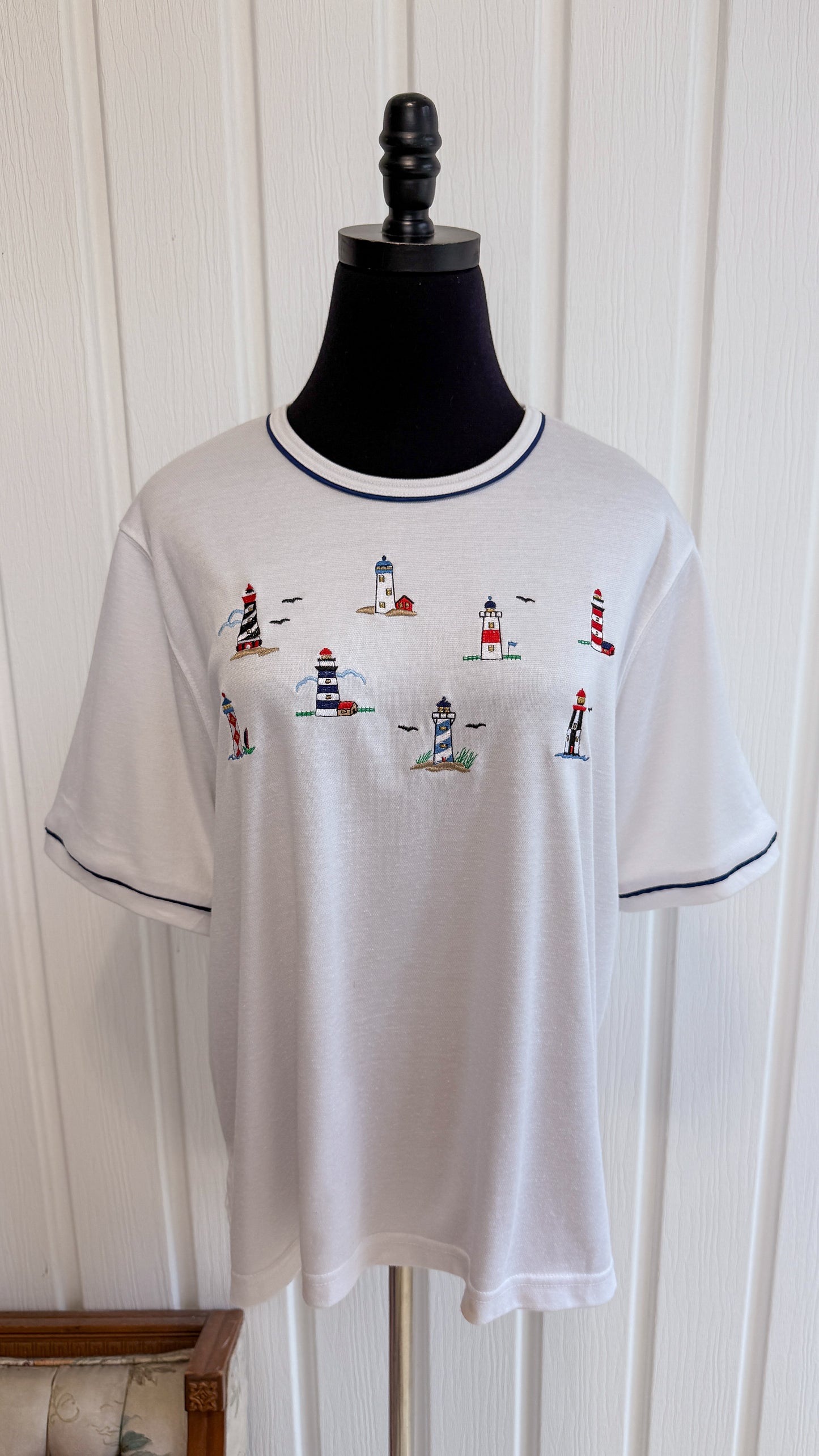 T-shirt blanc phares- large
