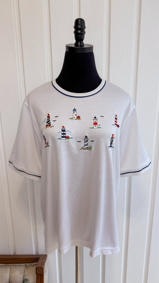 T-shirt blanc phares- large