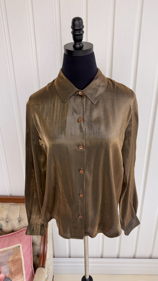 Pearly gold blouse - medium