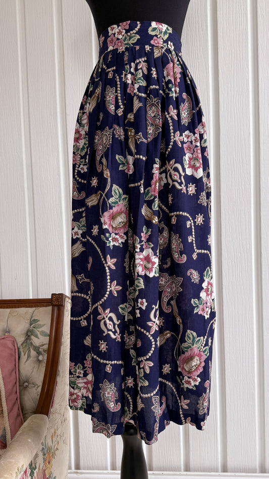 Jupe bleu fleurie- small