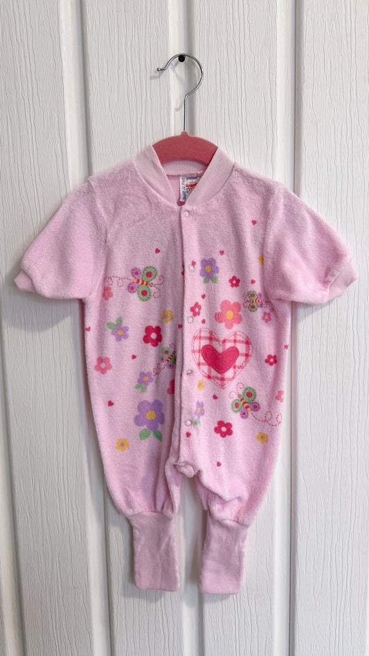 Enfants- pyjama rose fleuris- 6mois