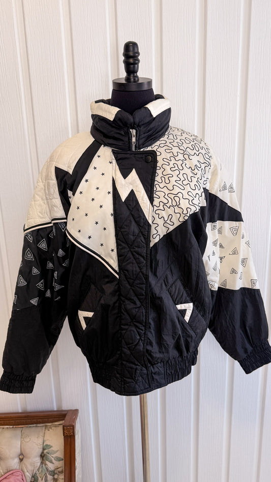 Manteau hiver noir et blanc-large