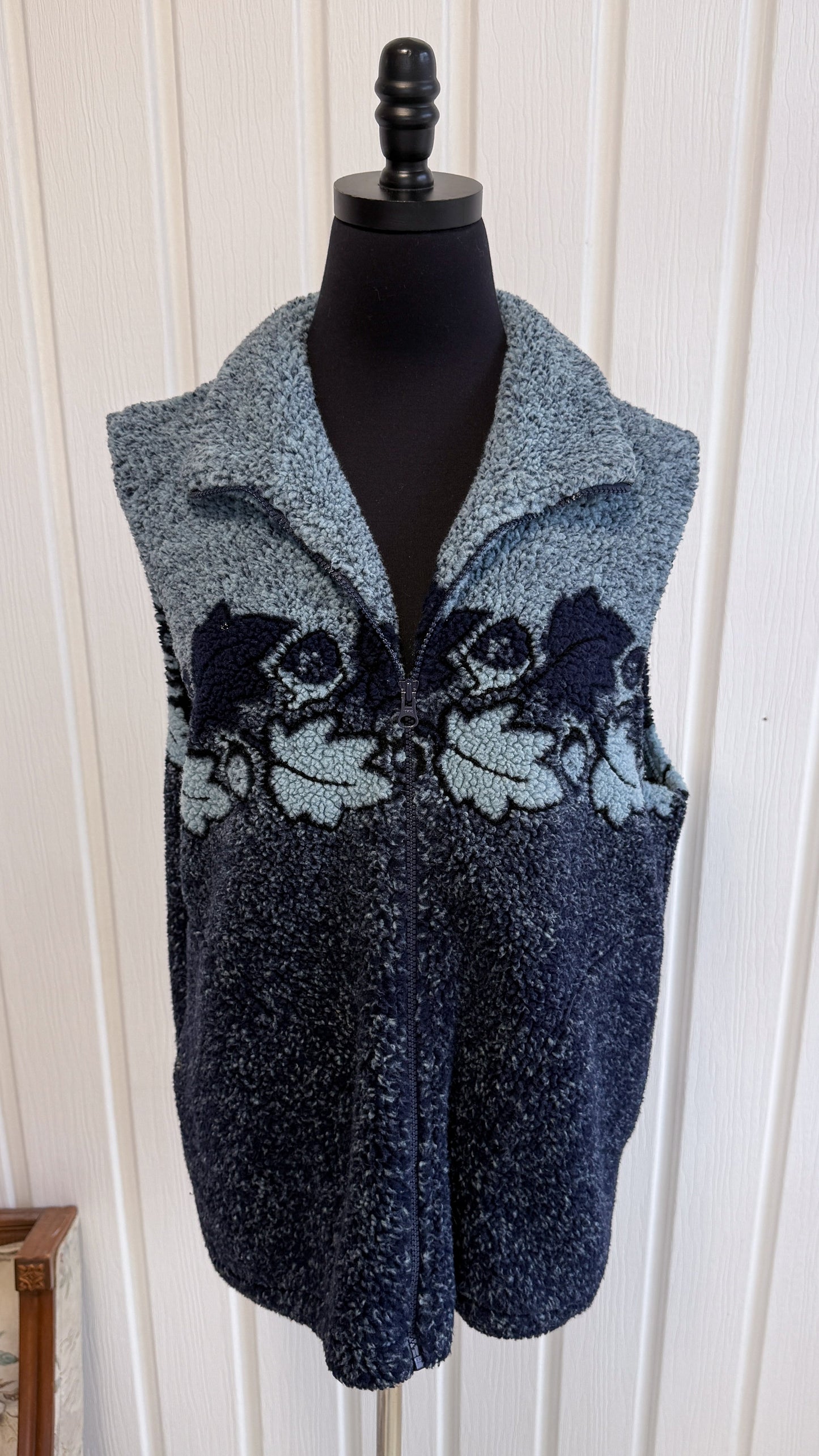Veste en polar sans manche bleu- medium