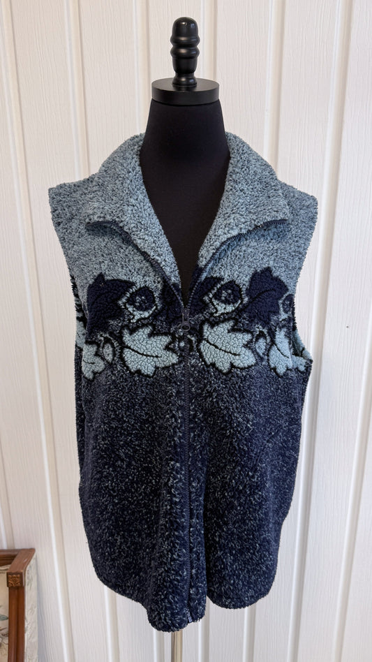 Veste en polar sans manche bleu- medium