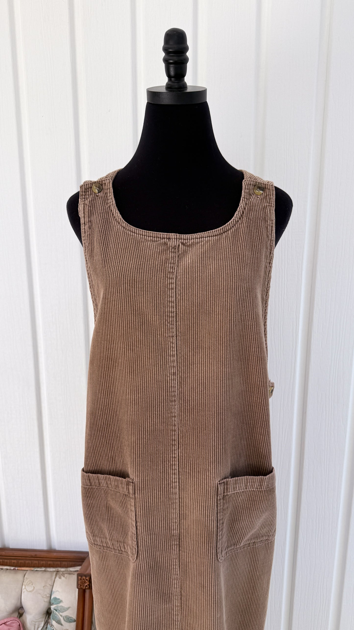 Robe salopette en corduroy taupe- large/x-large