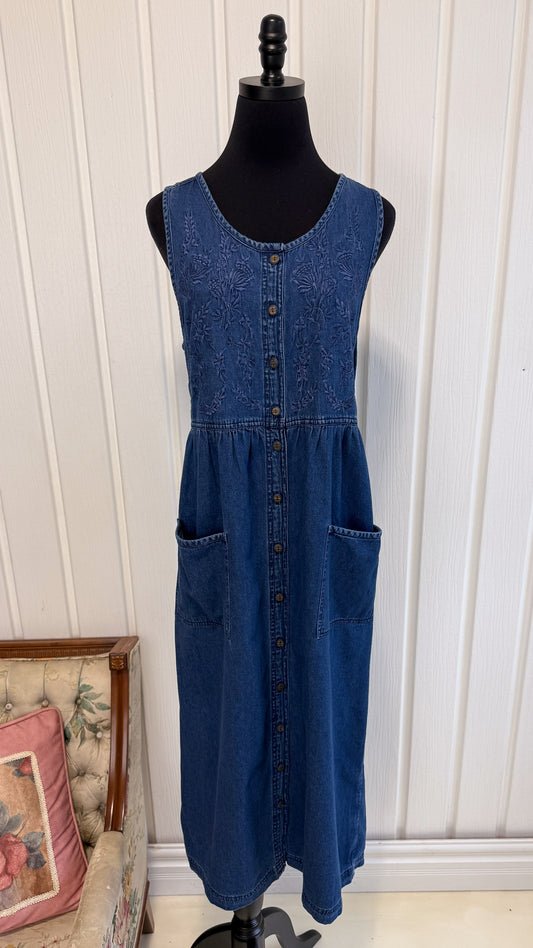 Robe en jeans brodée- medium