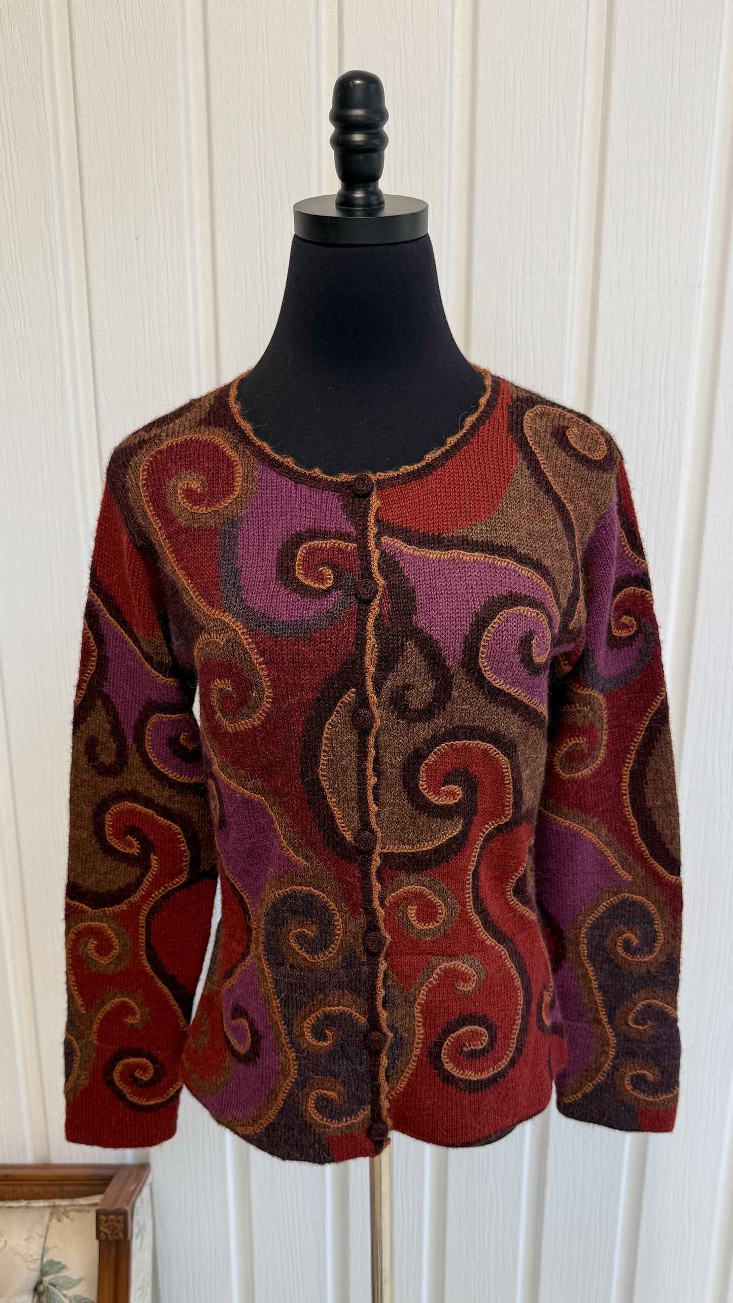Cardigan motifs spirales - small