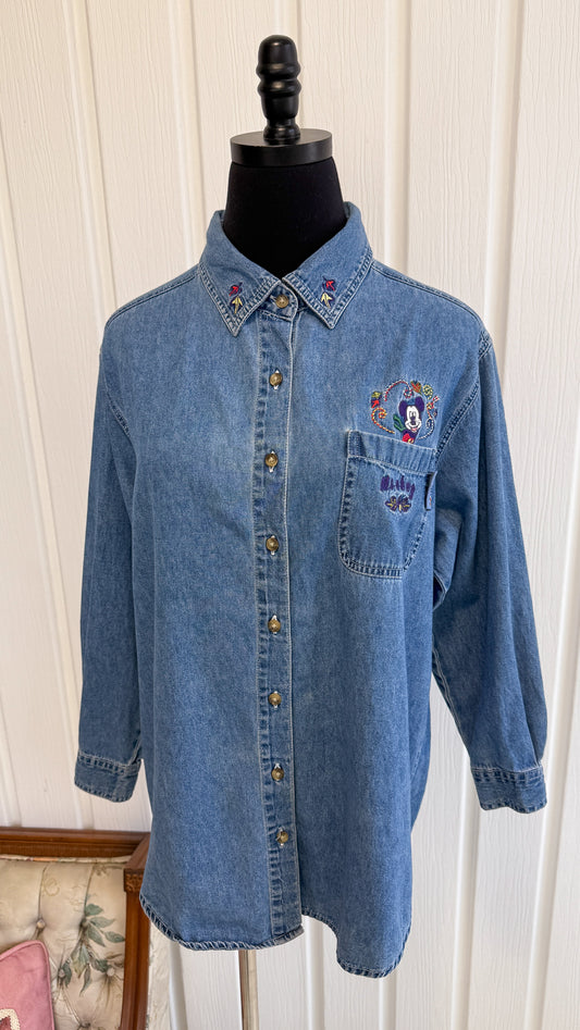 Mickey Mouse Denim Blouse - Large
