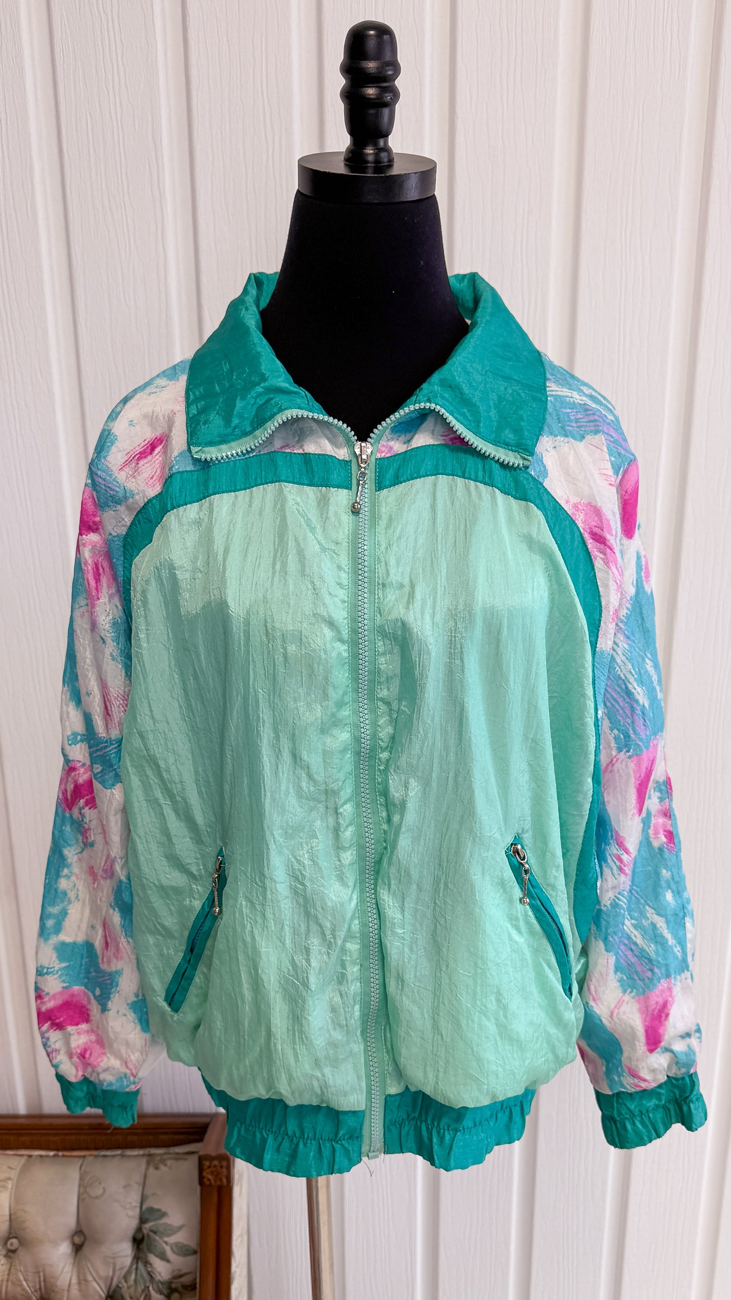 Turquoise windbreaker coat - medium
