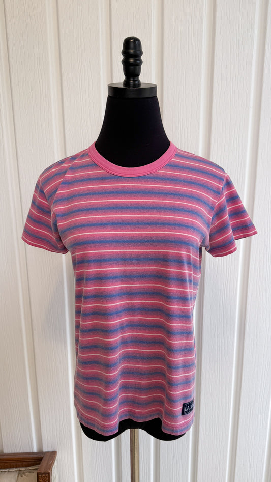 T-shirt rayé rose et bleu CK- medium