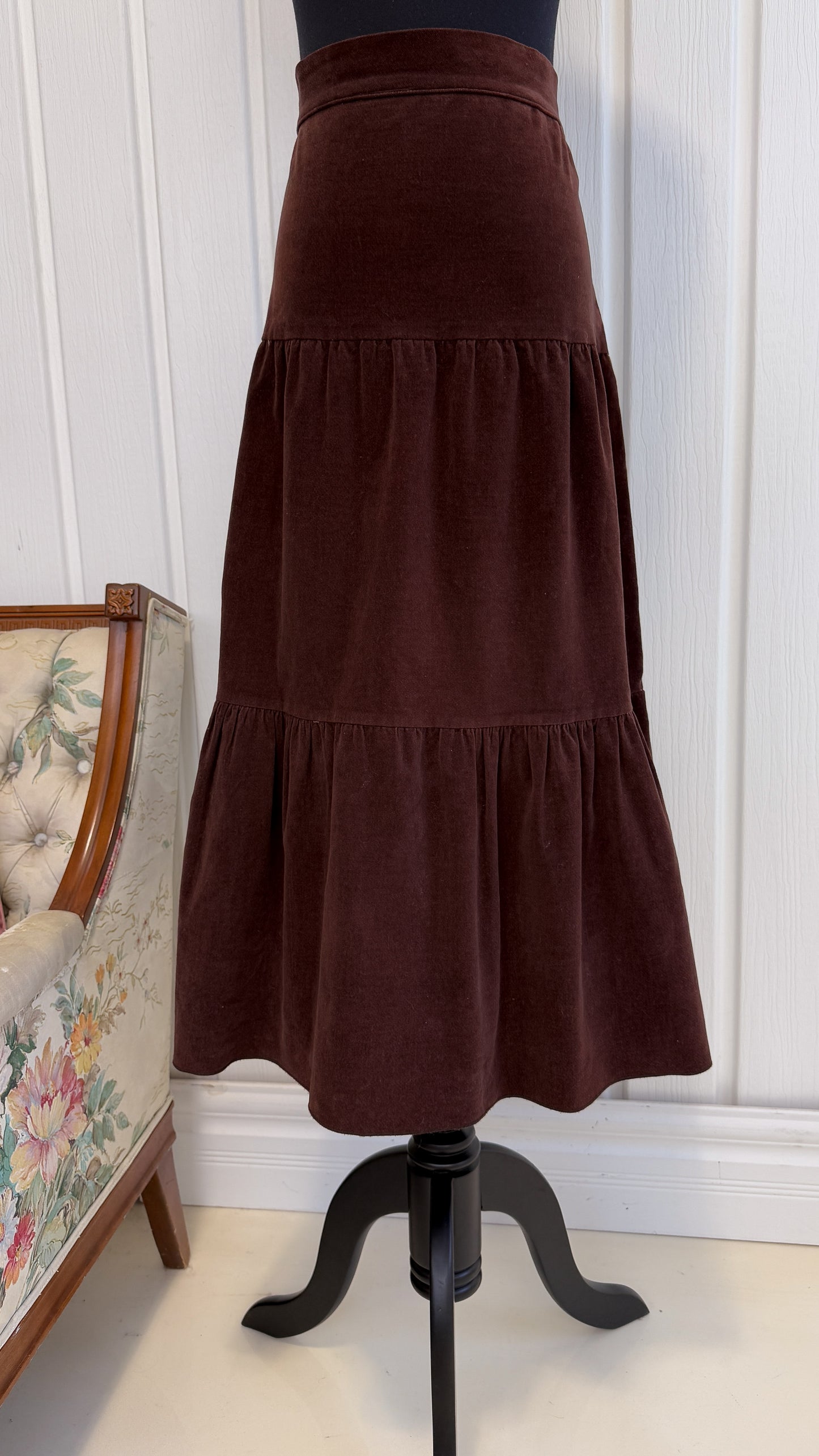 Jupe en velours brun- large
