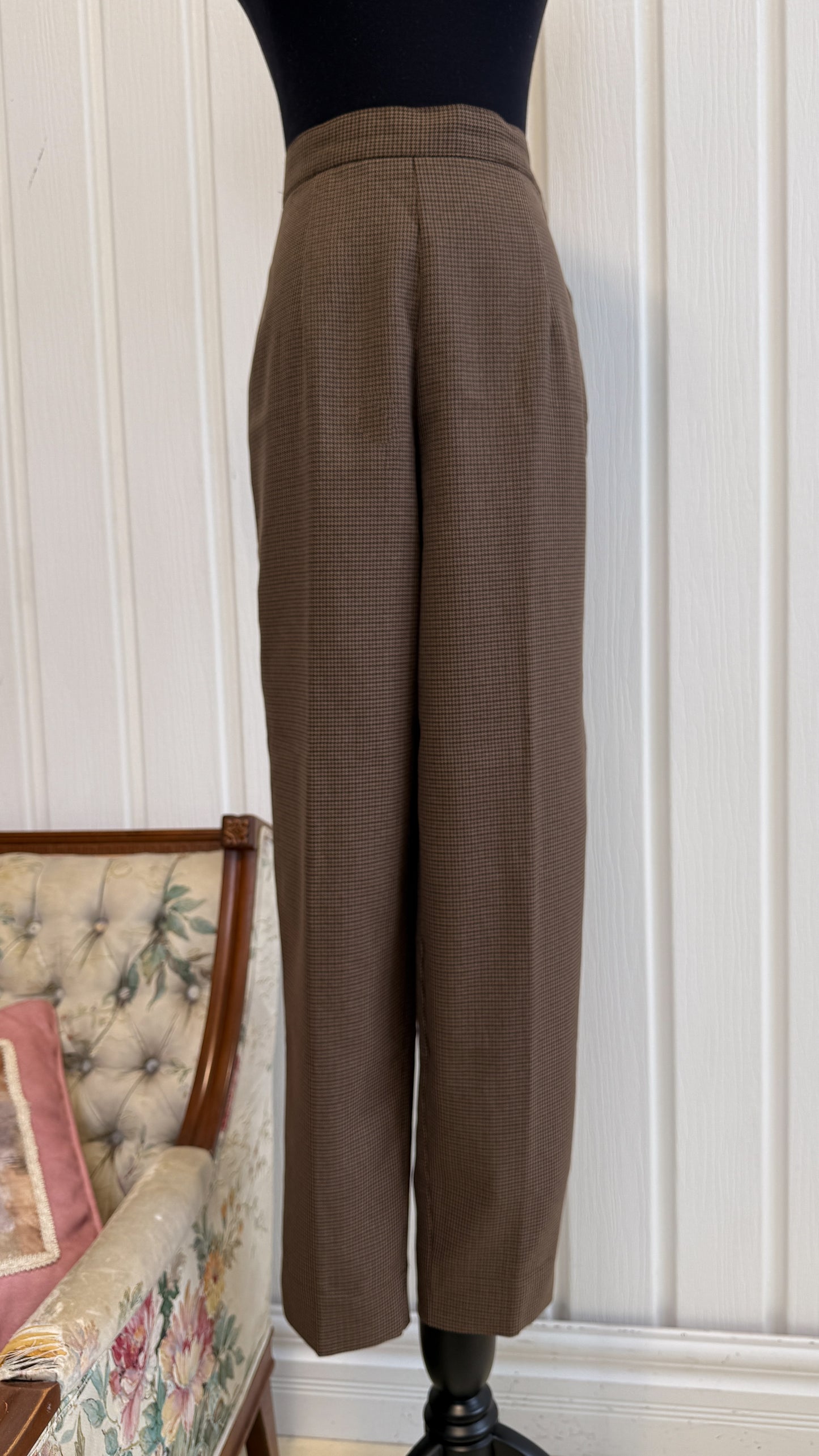 Brown houndstooth trousers - small