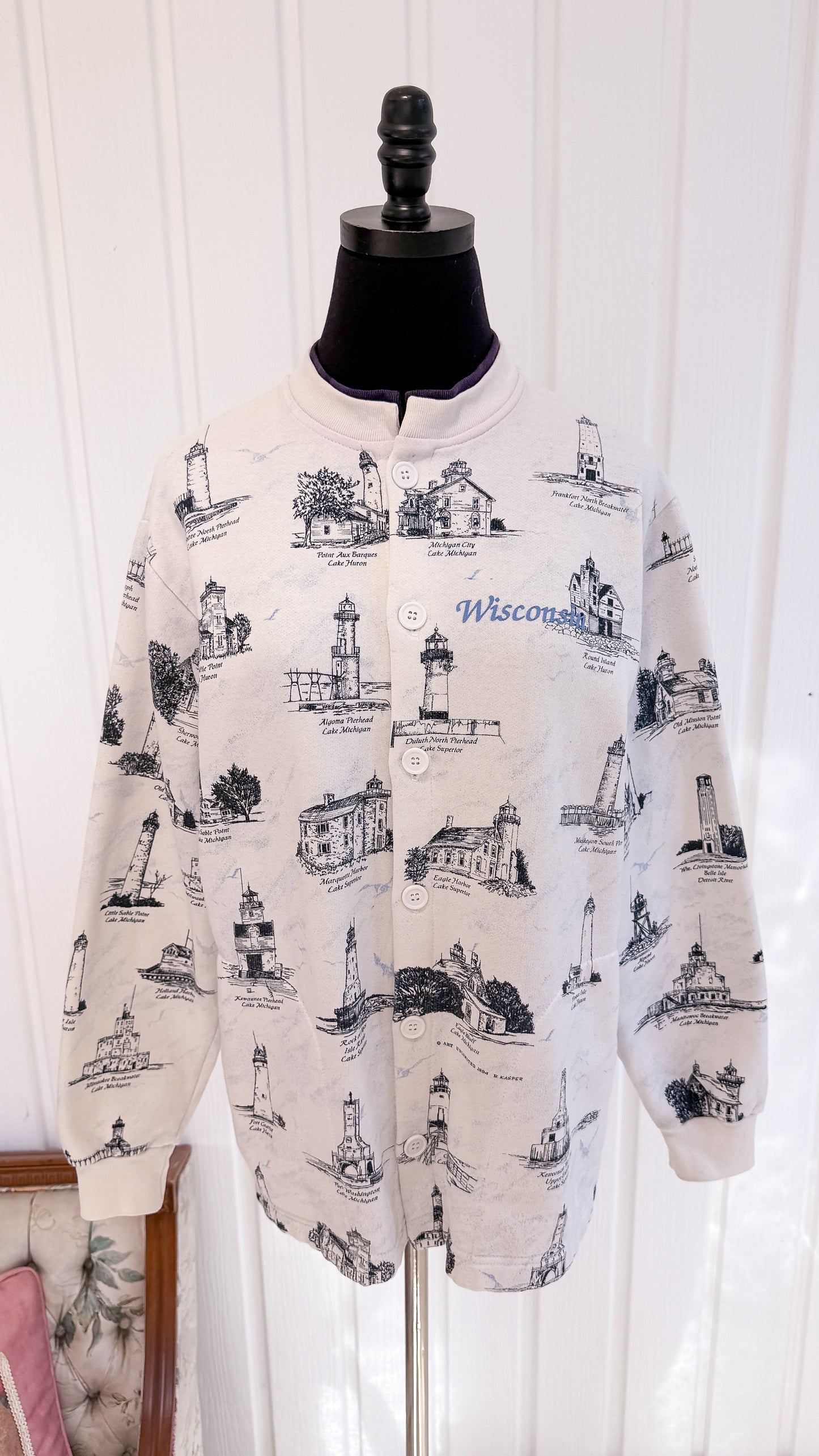 Cardigan coton phares - large