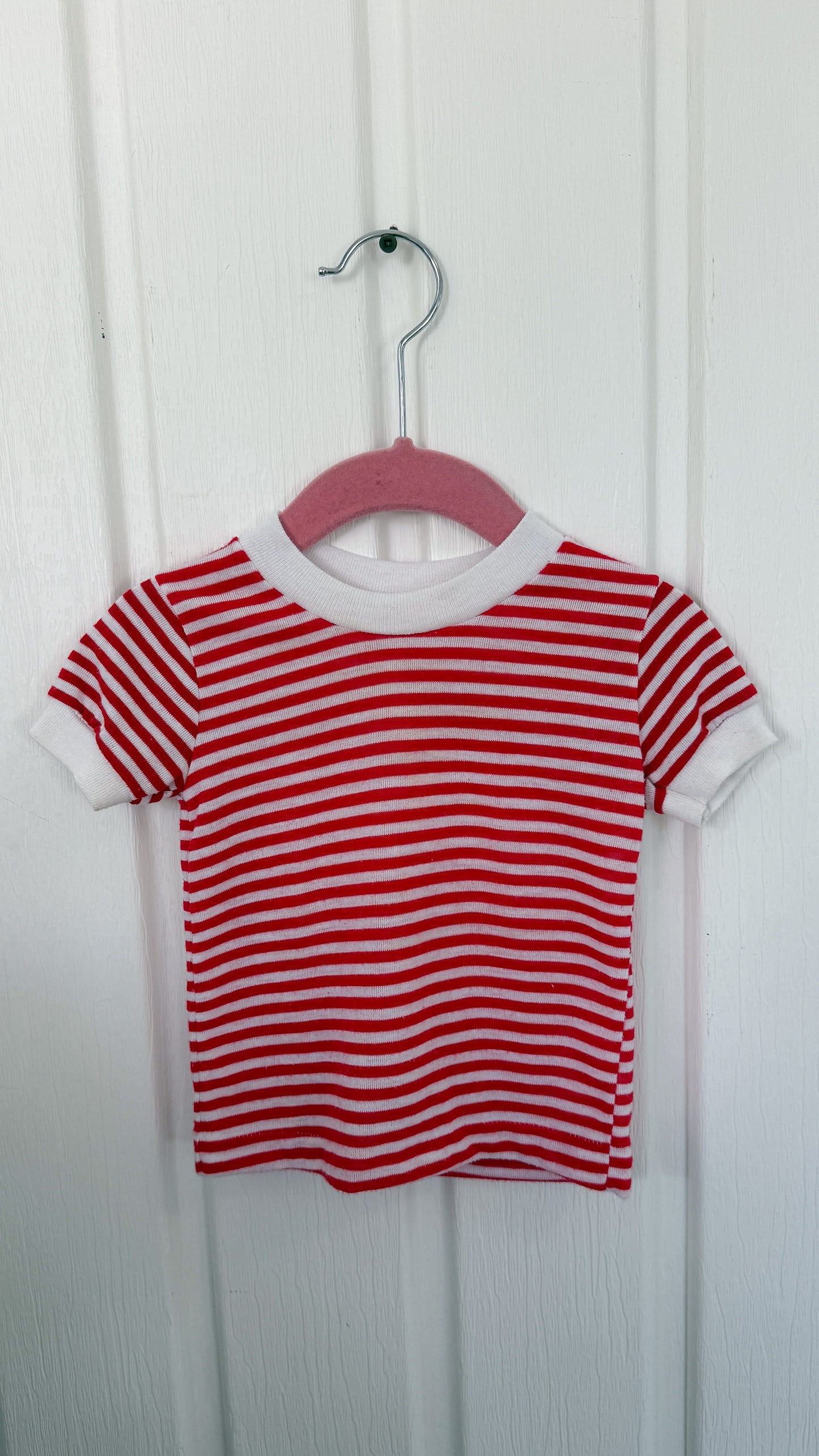 Enfants- T-shirts rayé rouge- 12m