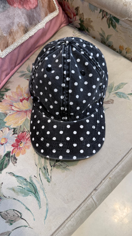 Casquette noir à pois