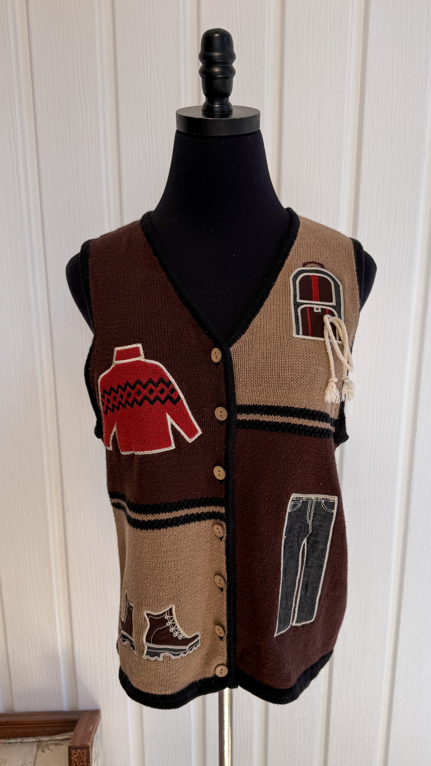 Gilet en tricot brun vêtements- small