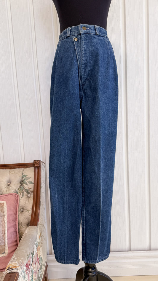 Jeans bleu à plis Hallori- small