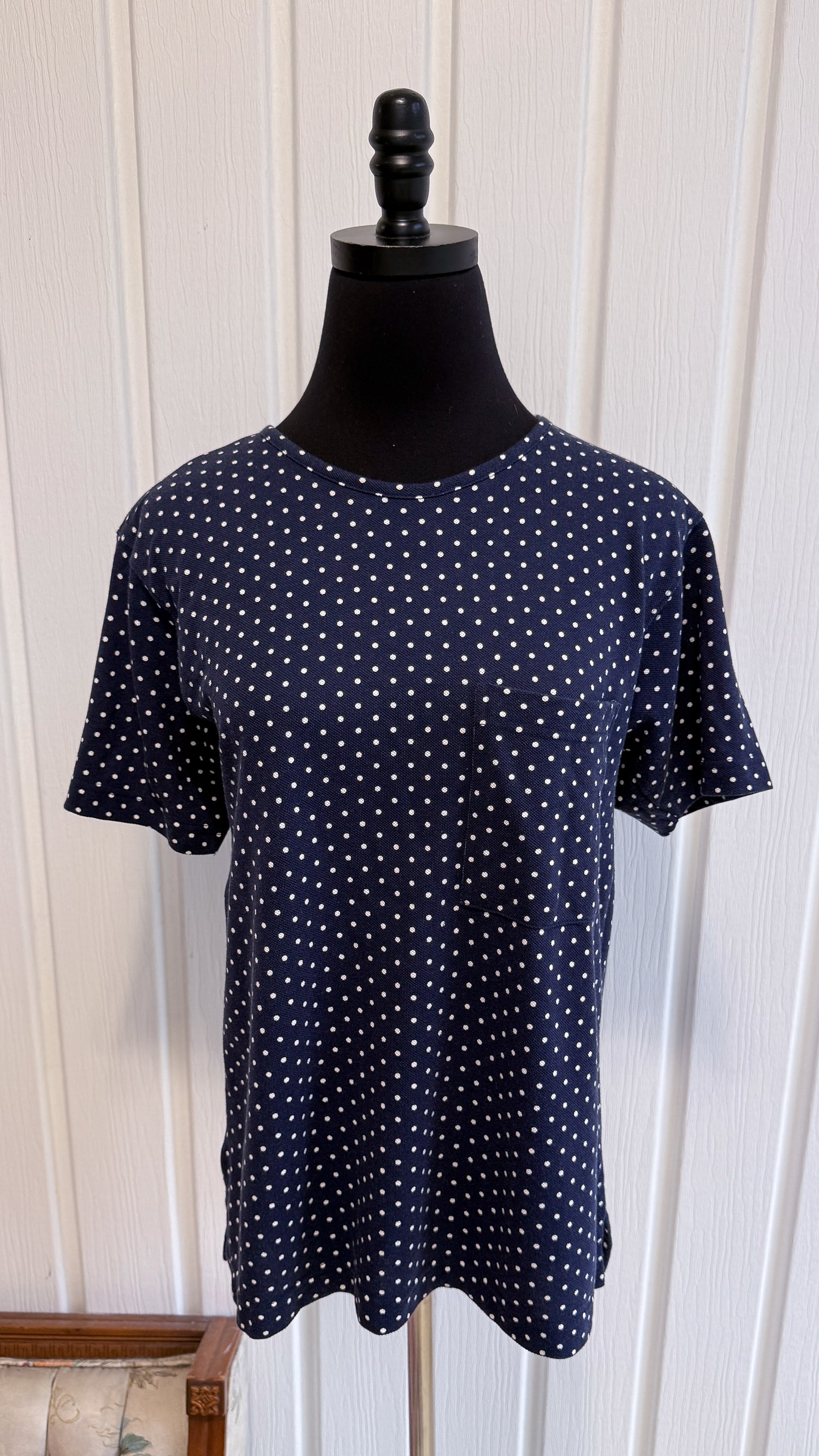 T-shirt marine à pois- small