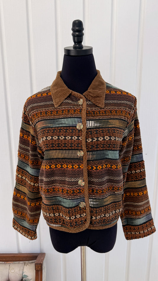 Veste brune rayé - small