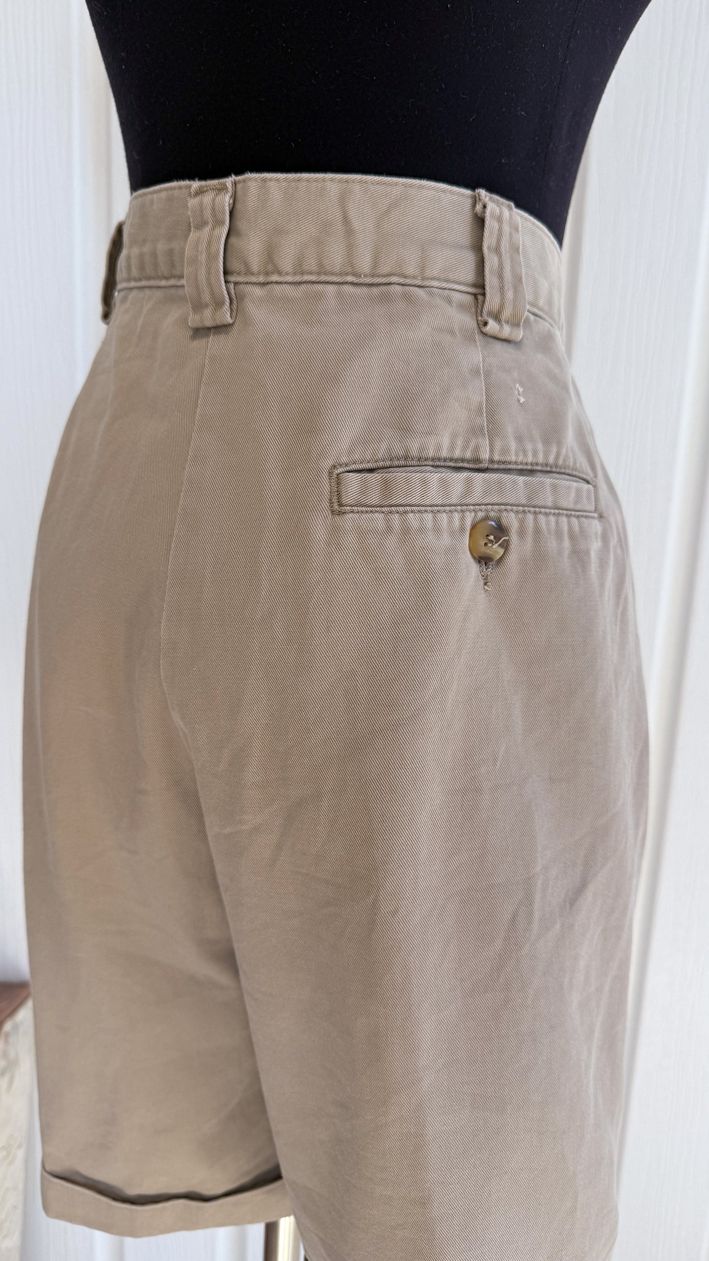 Bermuda beige à plis- medium