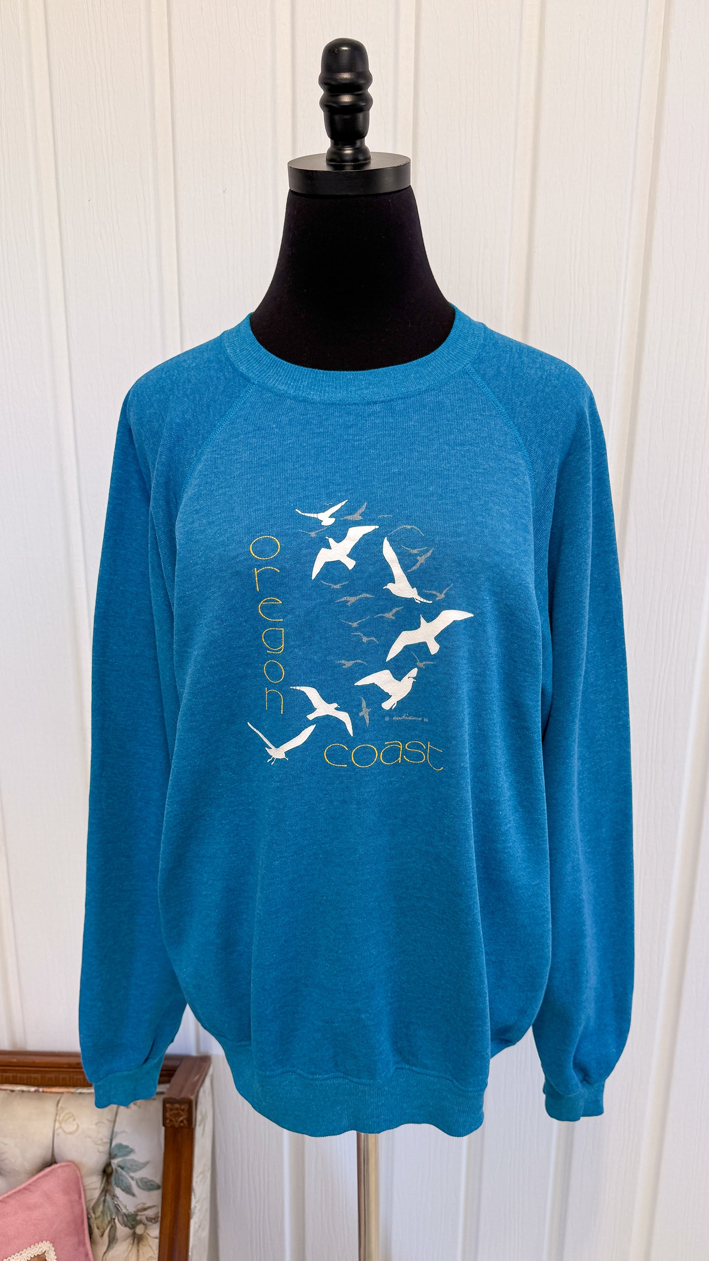 Blue Oregon Coast crewneck sweater - x-large