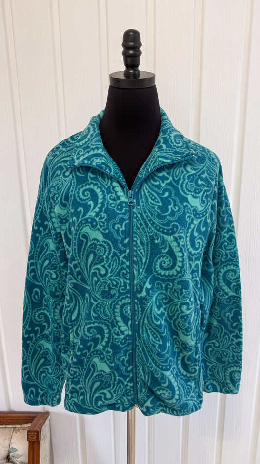 Veste en polar turquoise à motifs - small