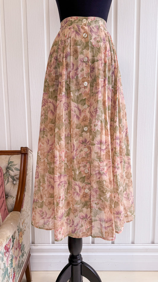 Jupe beuge fleurie rose- small