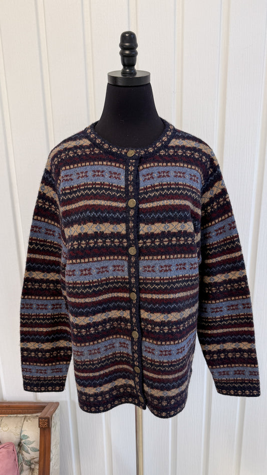Cardigan tricot marine rayé- medium