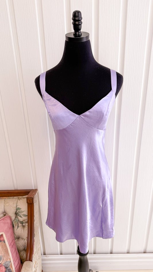 Robe en satin mauve Princess Polly- large