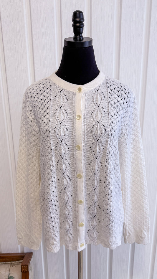 Cardigan tricot blanc -medium