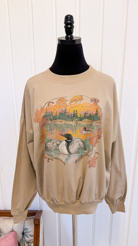 Chandail beige canard d’Automne- medium