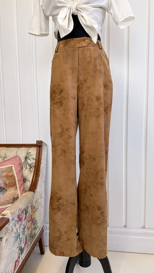Pantalons caramel tacheté brun- large