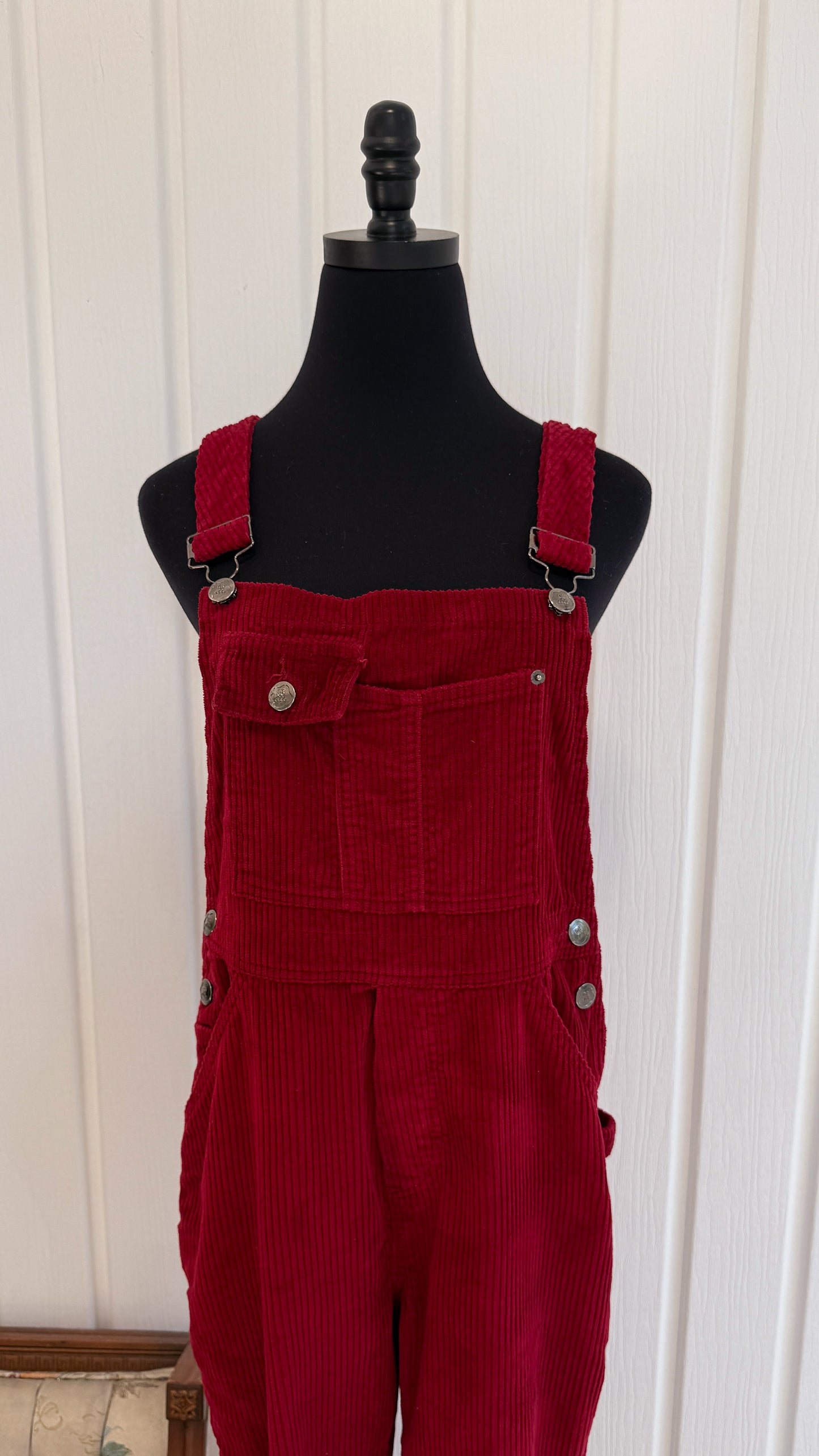 Salopette en corduroy rouge- medium