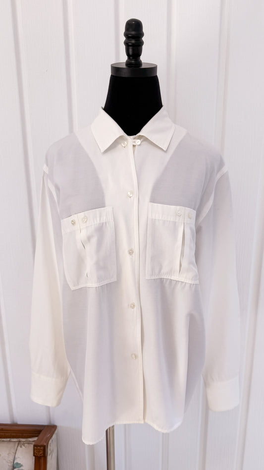 Chemisier blanc deux poches- medium