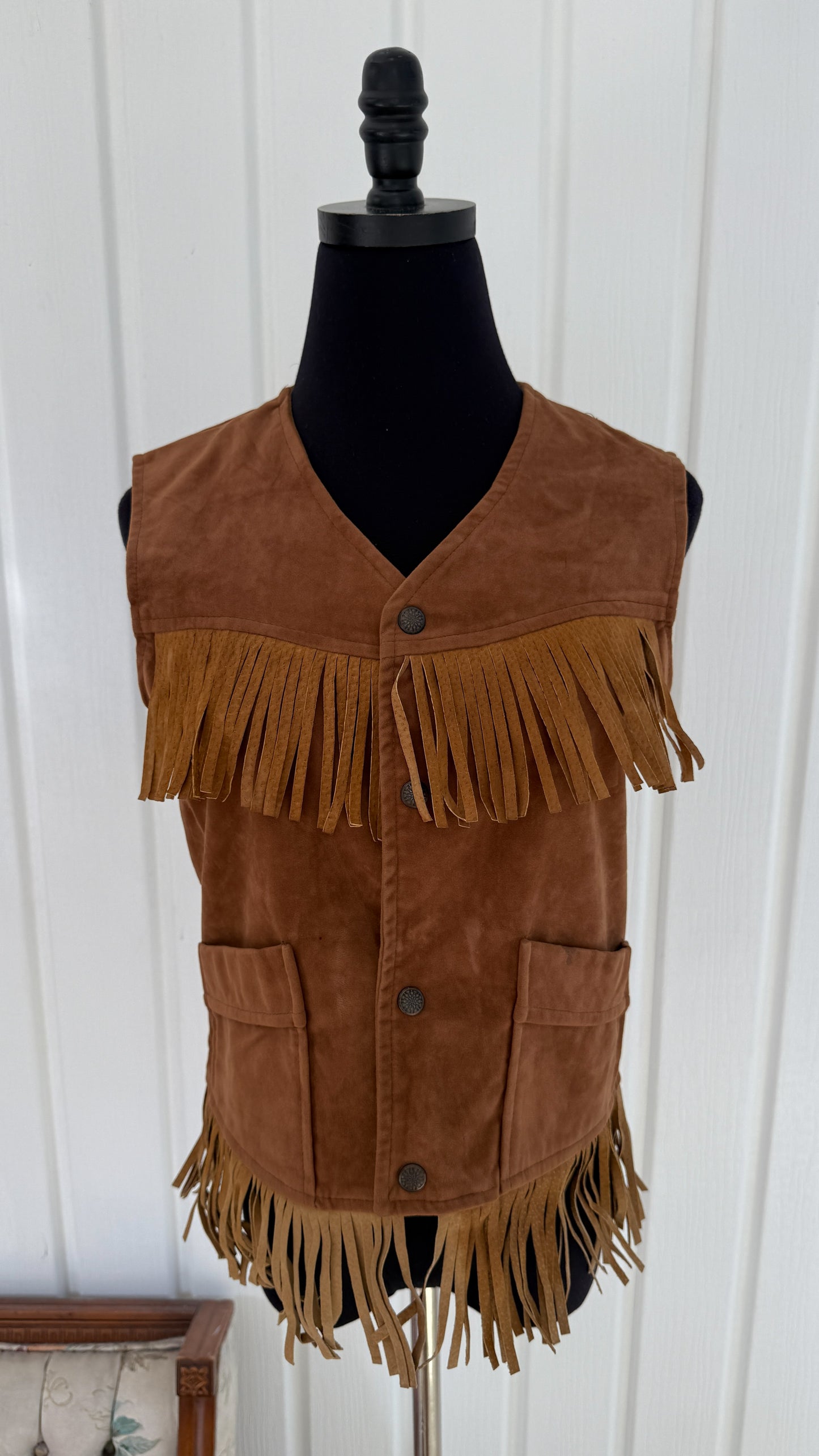 Veste sans manche a frange- small