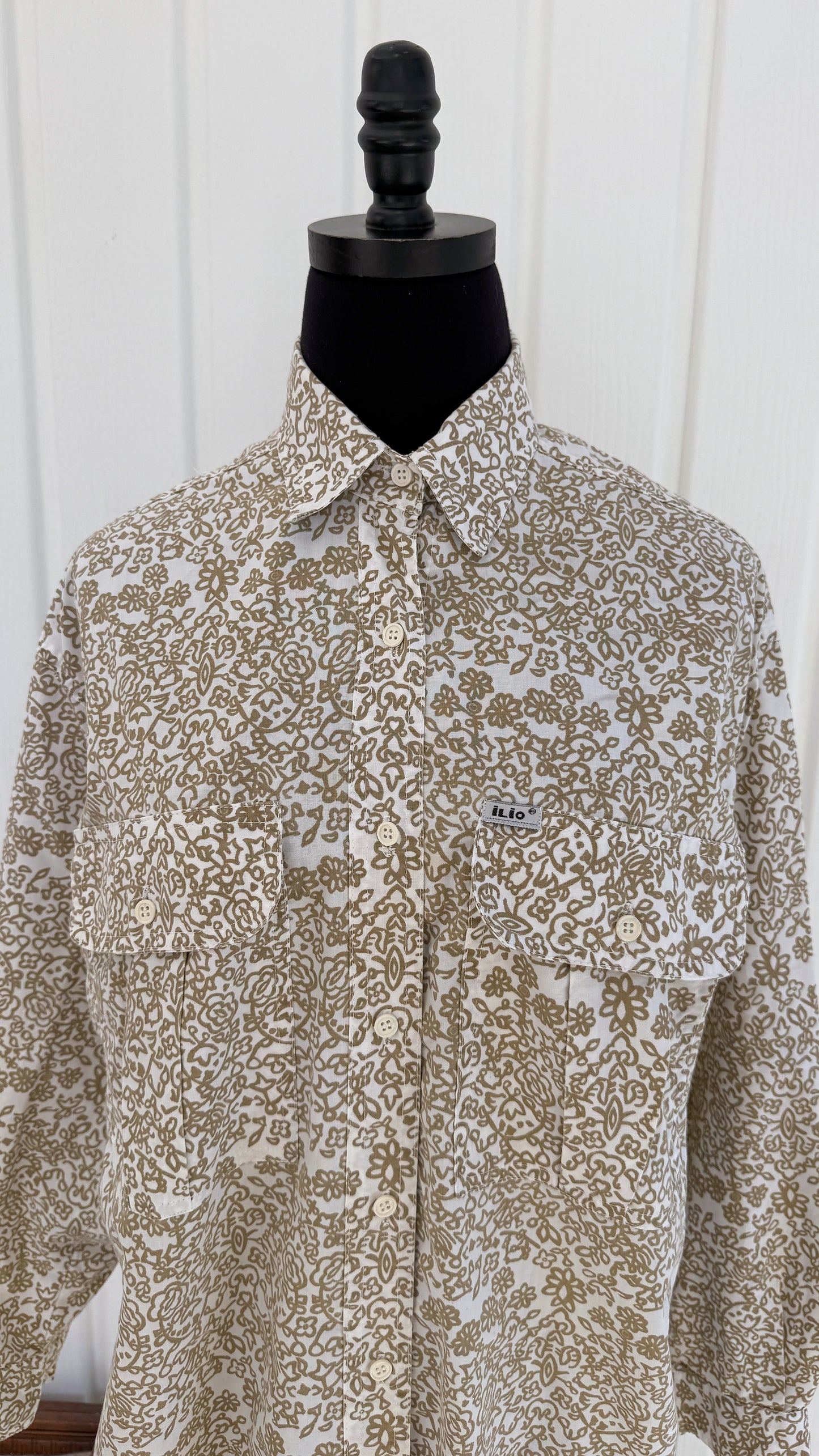 Chemisier blanc motifs beige- medium