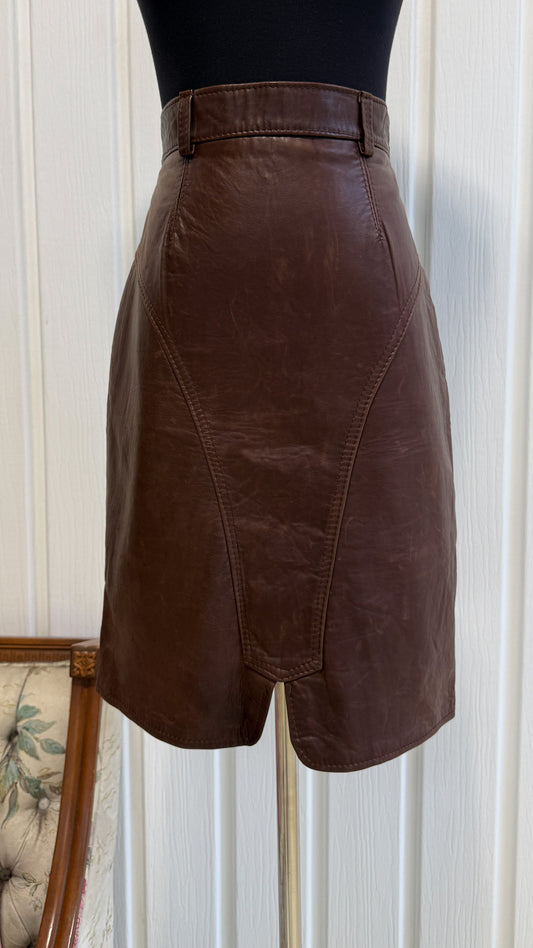 Jupe en cuir brune - small