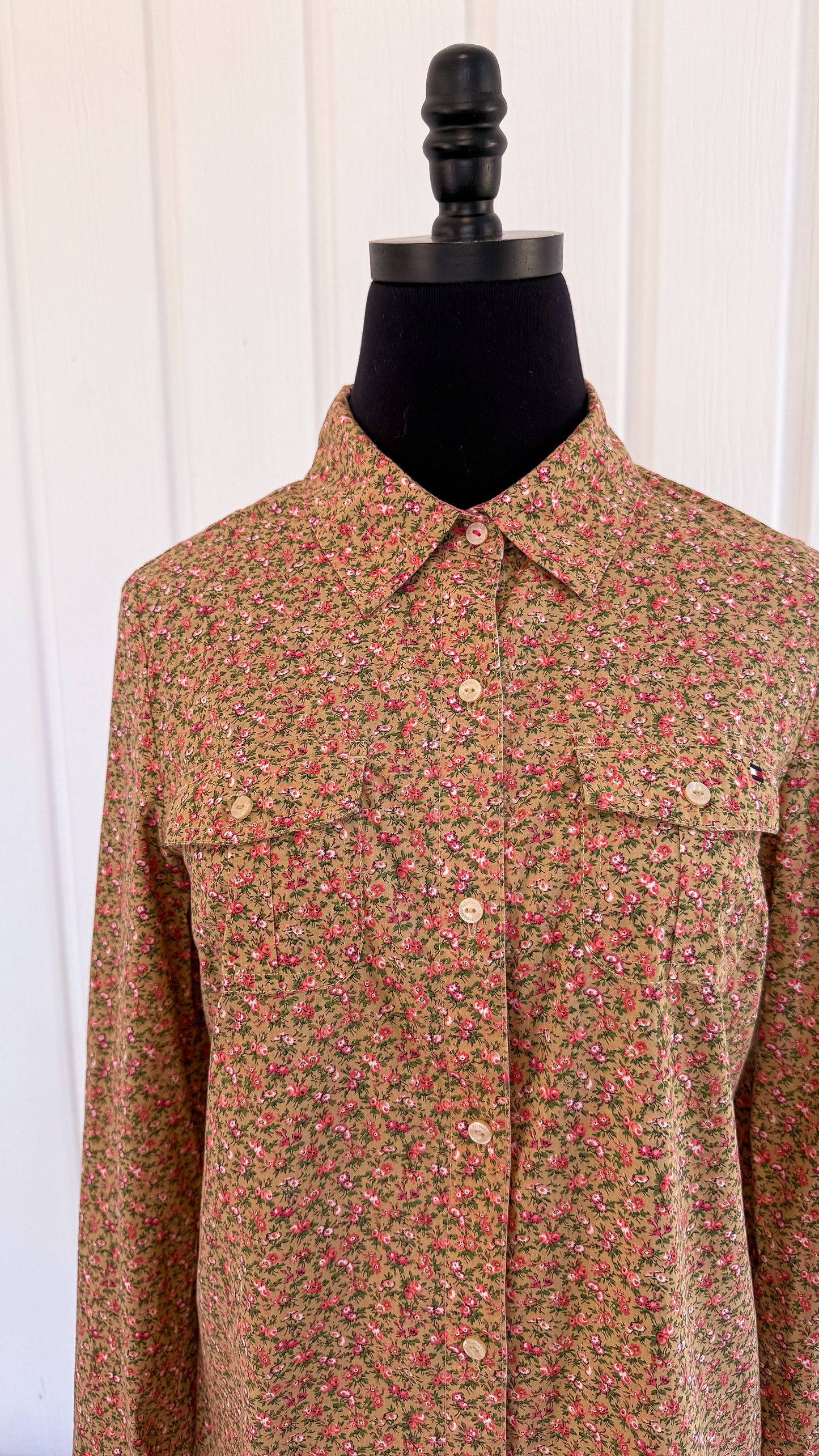 Chemisier beige fleuris rose Tommy Hilfiger- medium