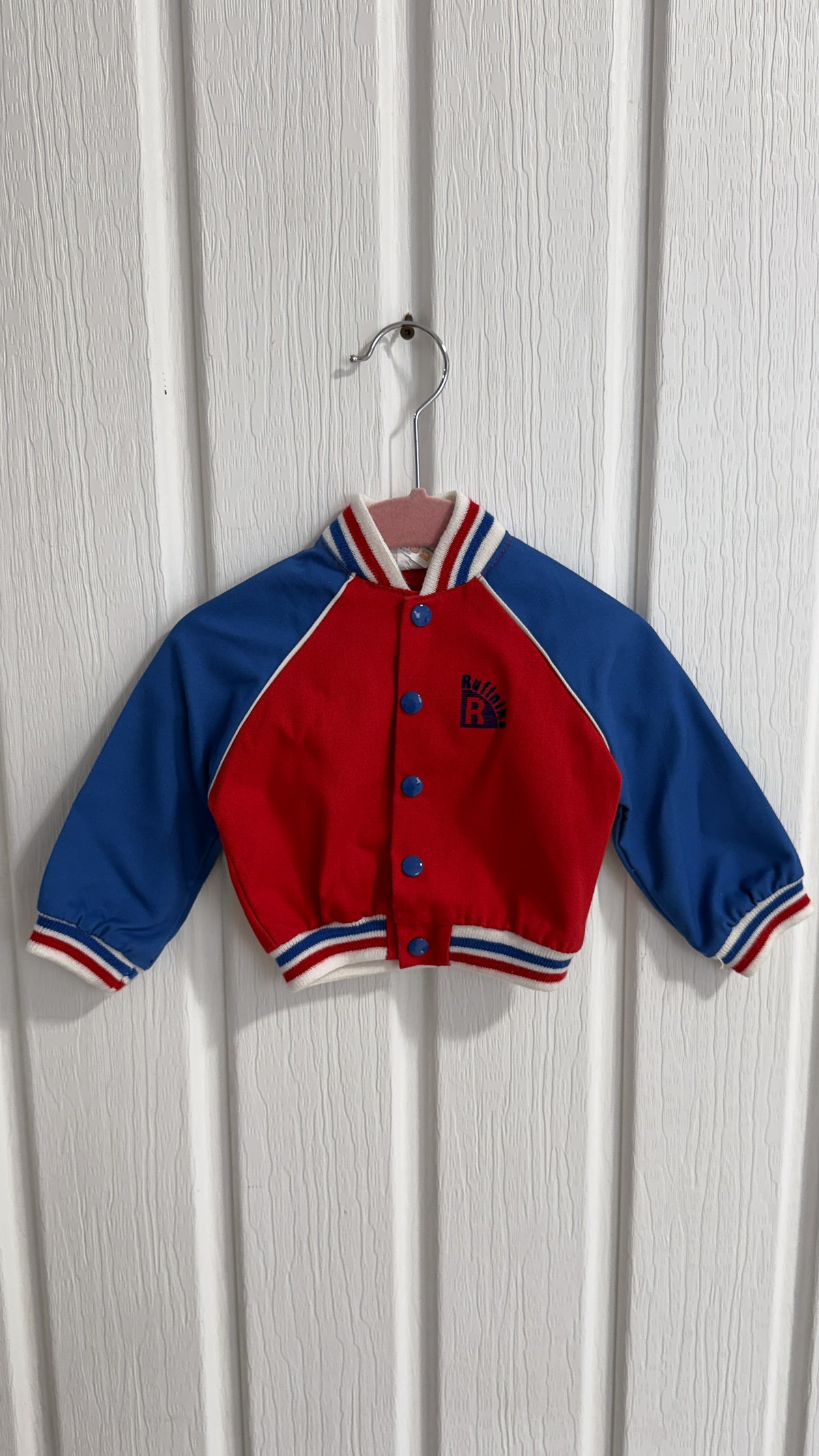 Enfants- veste style baseball rouge et bleu- 9mois