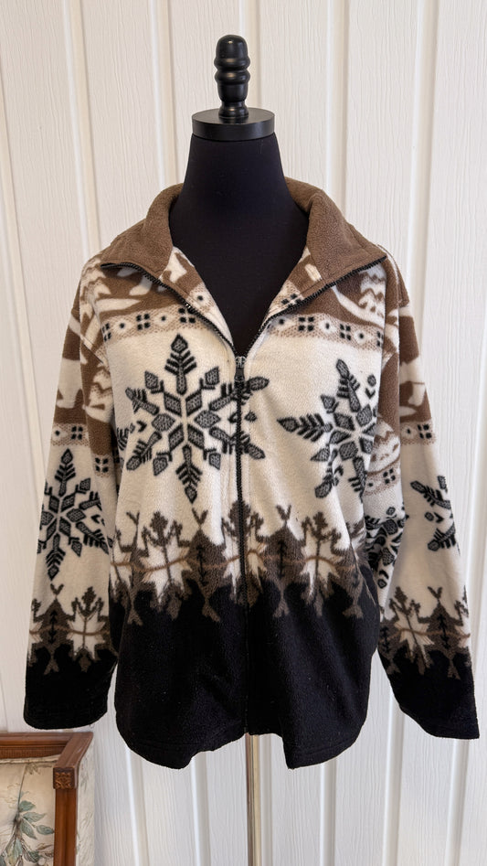 Veste en polar flocons- medium