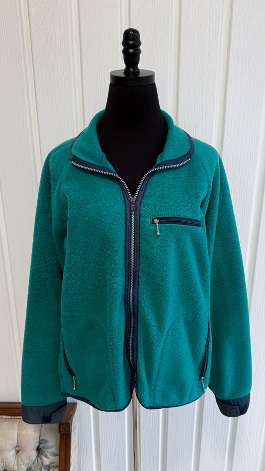 Turquoise fleece jacket - medium