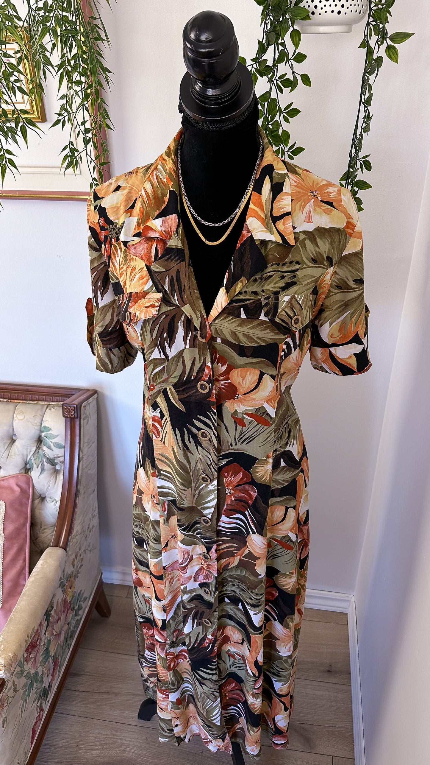 Tropical floral dress - medium
