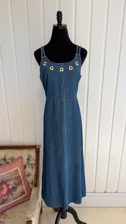 Robe en denim tournesols- medium