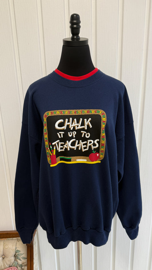 Chandail crewneck marine Chalk it up - large