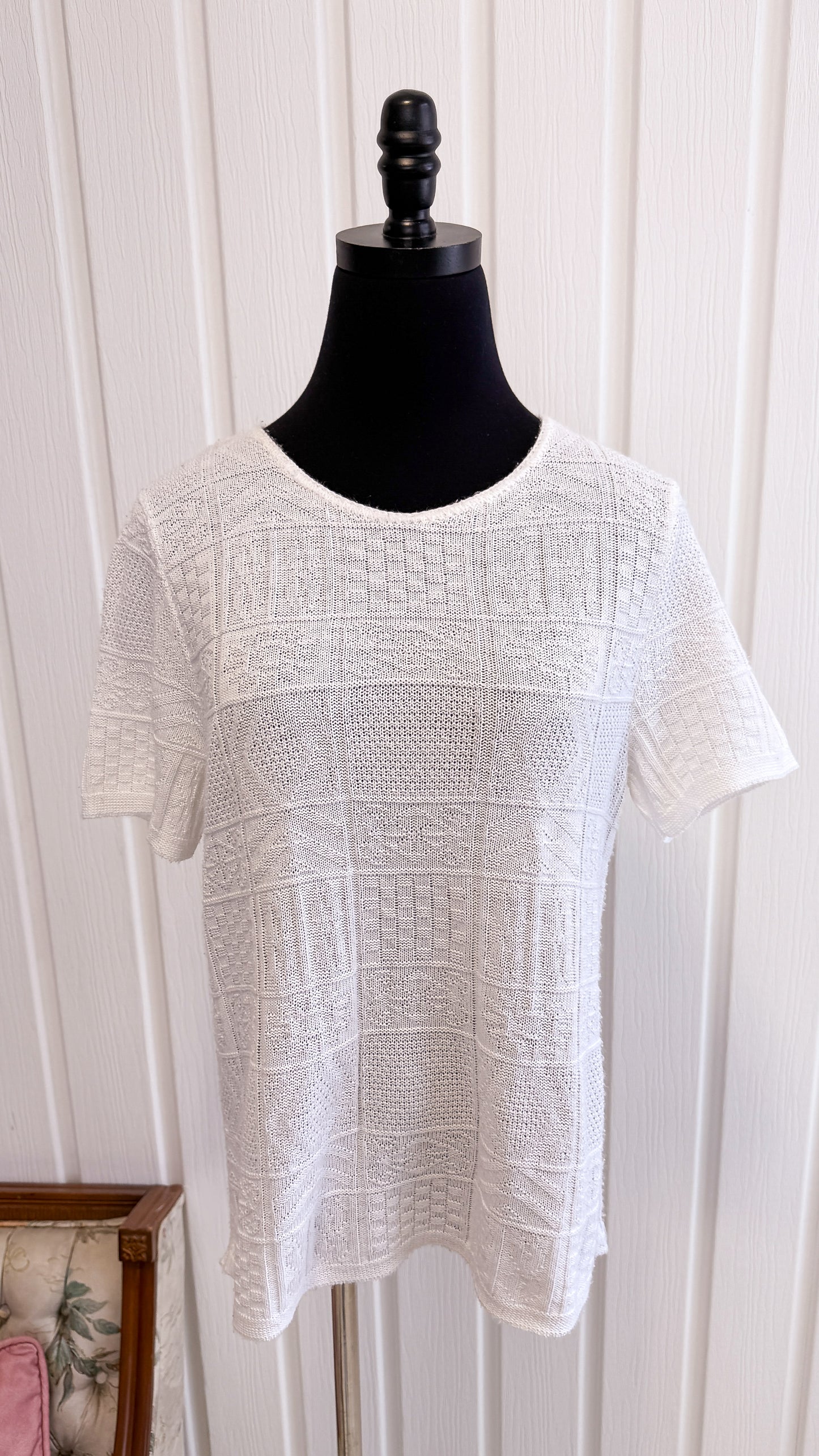 T-shirt tricot blanc - medium