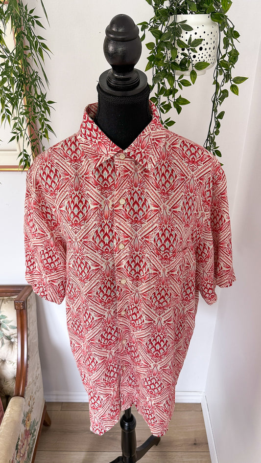 Pineapple red blouse - large